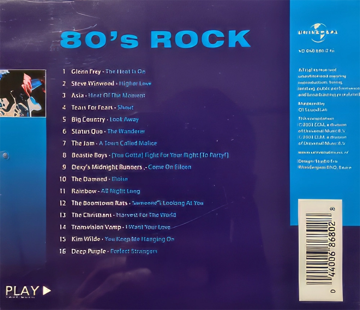 80'S Rock Back Cover