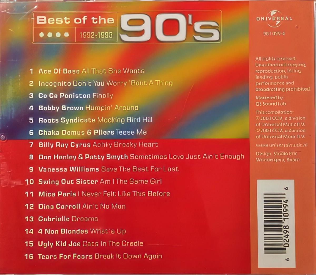Best Of The 90'S (1992-1993) Back Cover