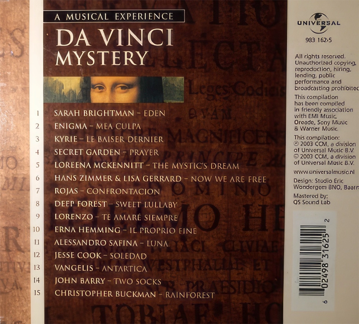 Da Vinci Mystery Back Cover