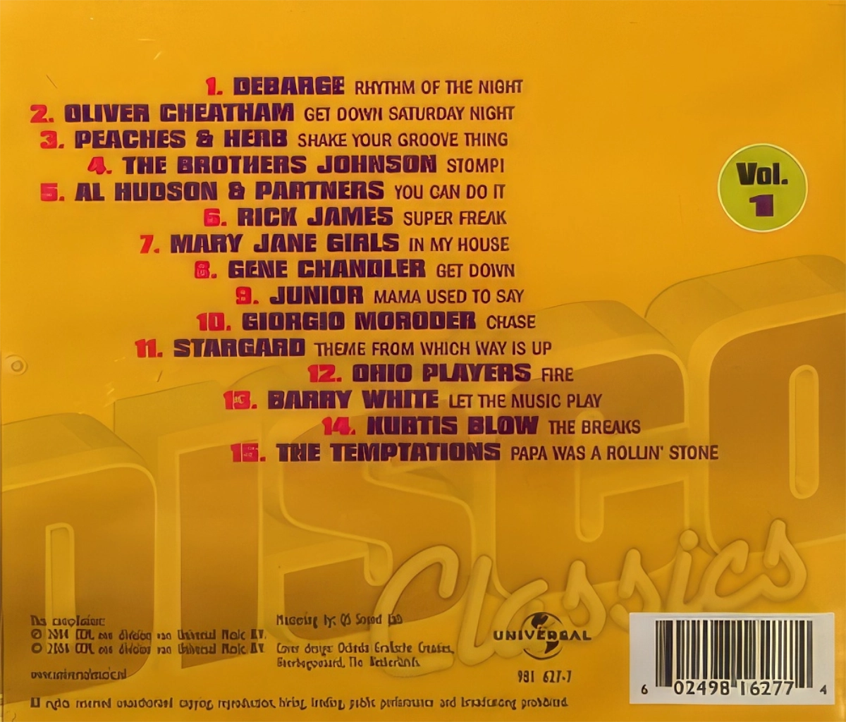 Disco Classics Vol 1 Back Cover