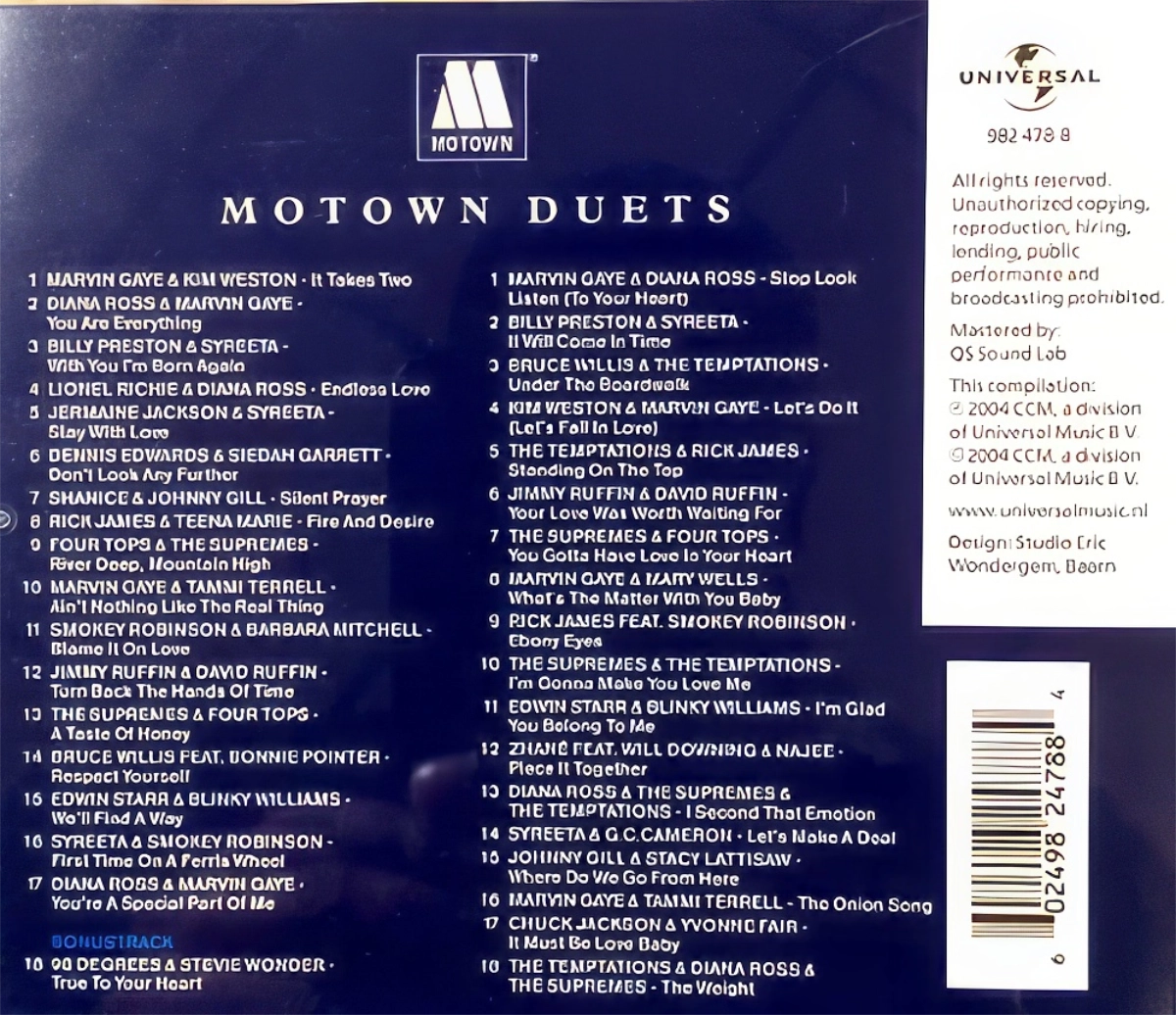 Motown Duets Back Cover