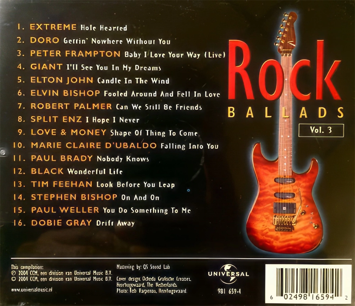 Rock Ballads Vol 3 Back Cover