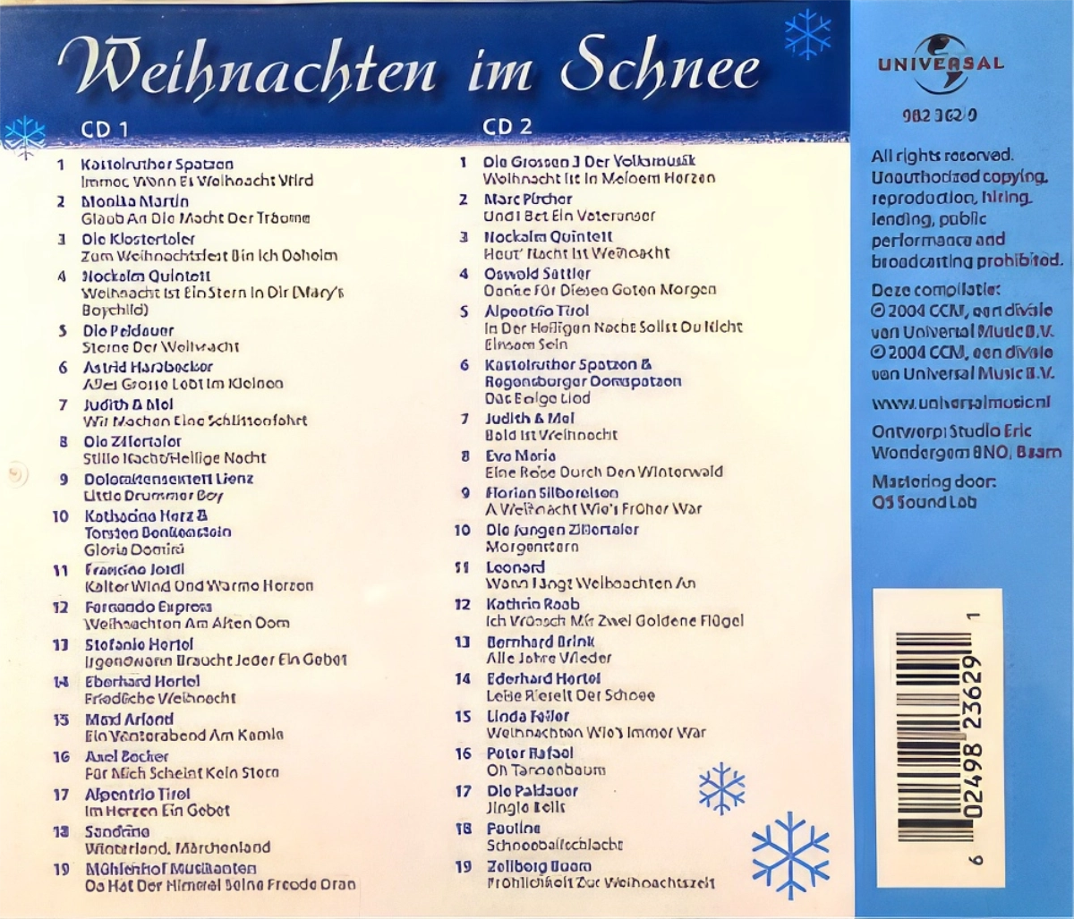Weihnachten Im Schnee Back Cover