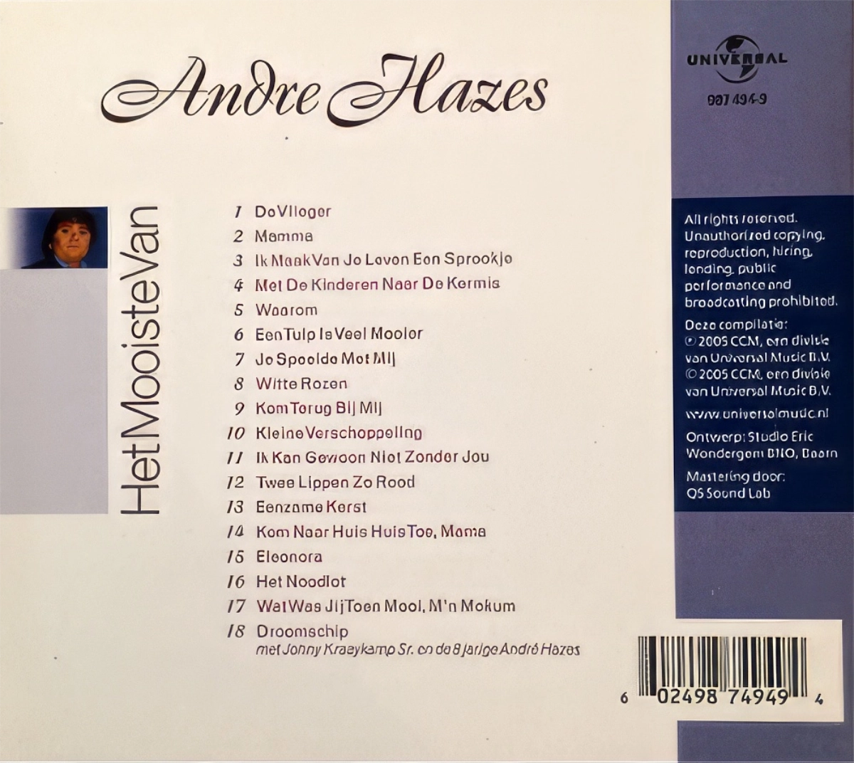 Andre Hazes .Het Mooiste Van Back Cover