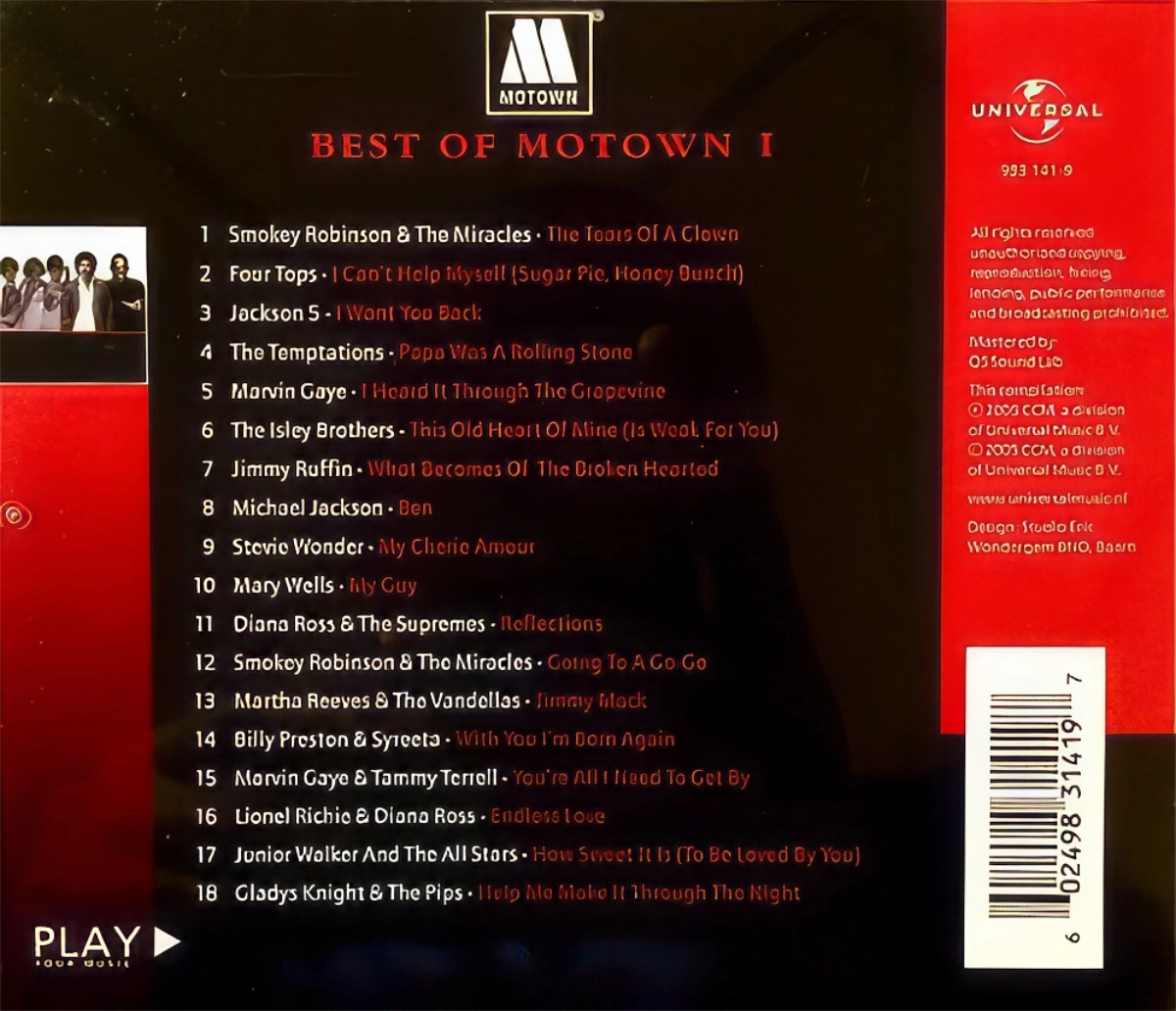 Best Of Motown I Back Cover