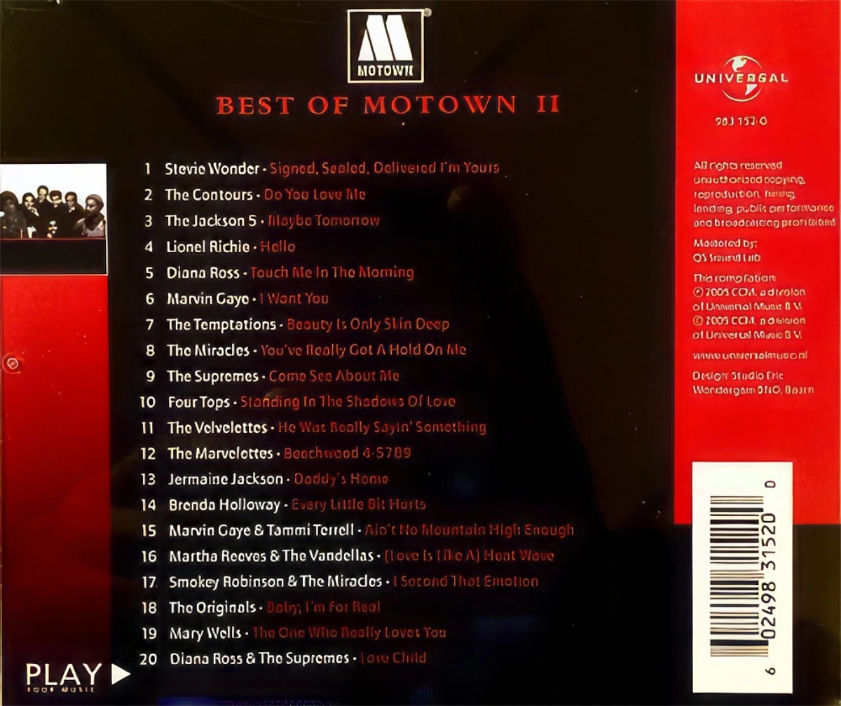 Best Of Motown Ii Back Cover