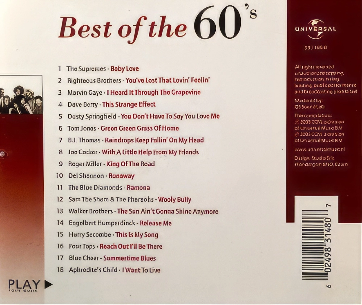 Best Of The 60'S Back Cover