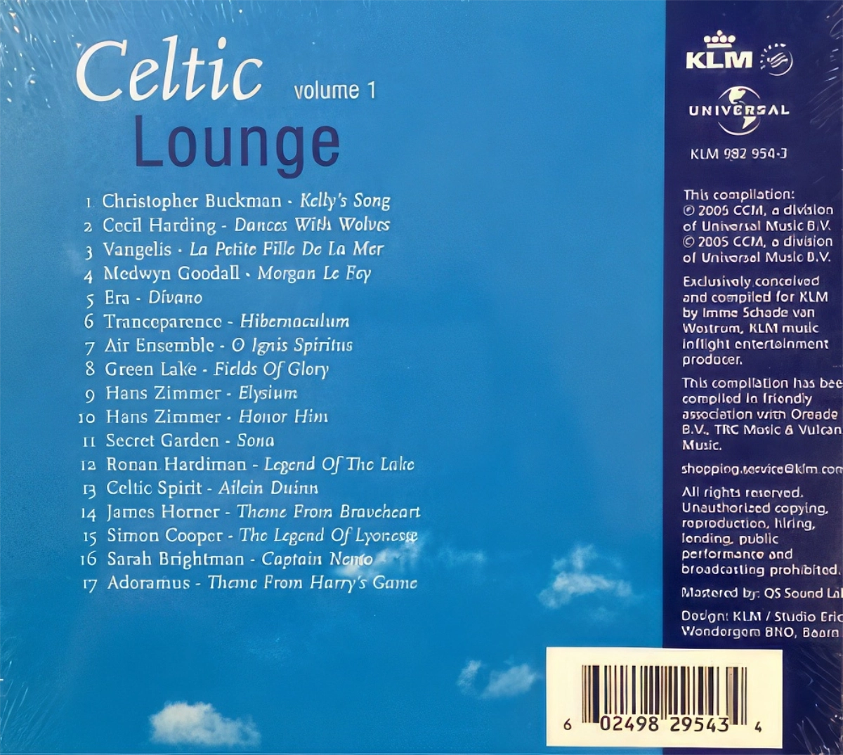 Celtic Lounge Vol 1 Back Cover