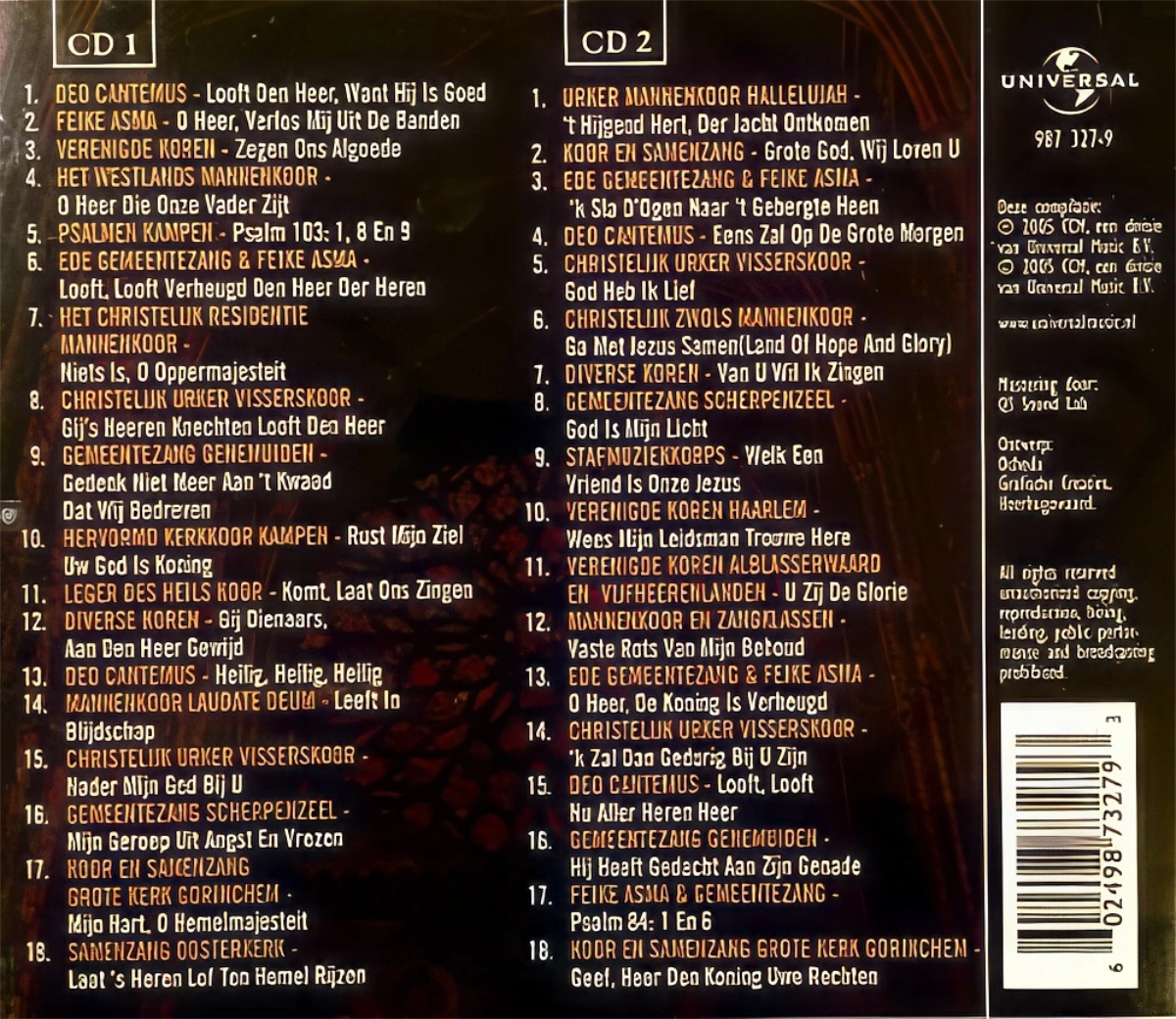 De Bekendste Psalmen & Gezangen Back Cover