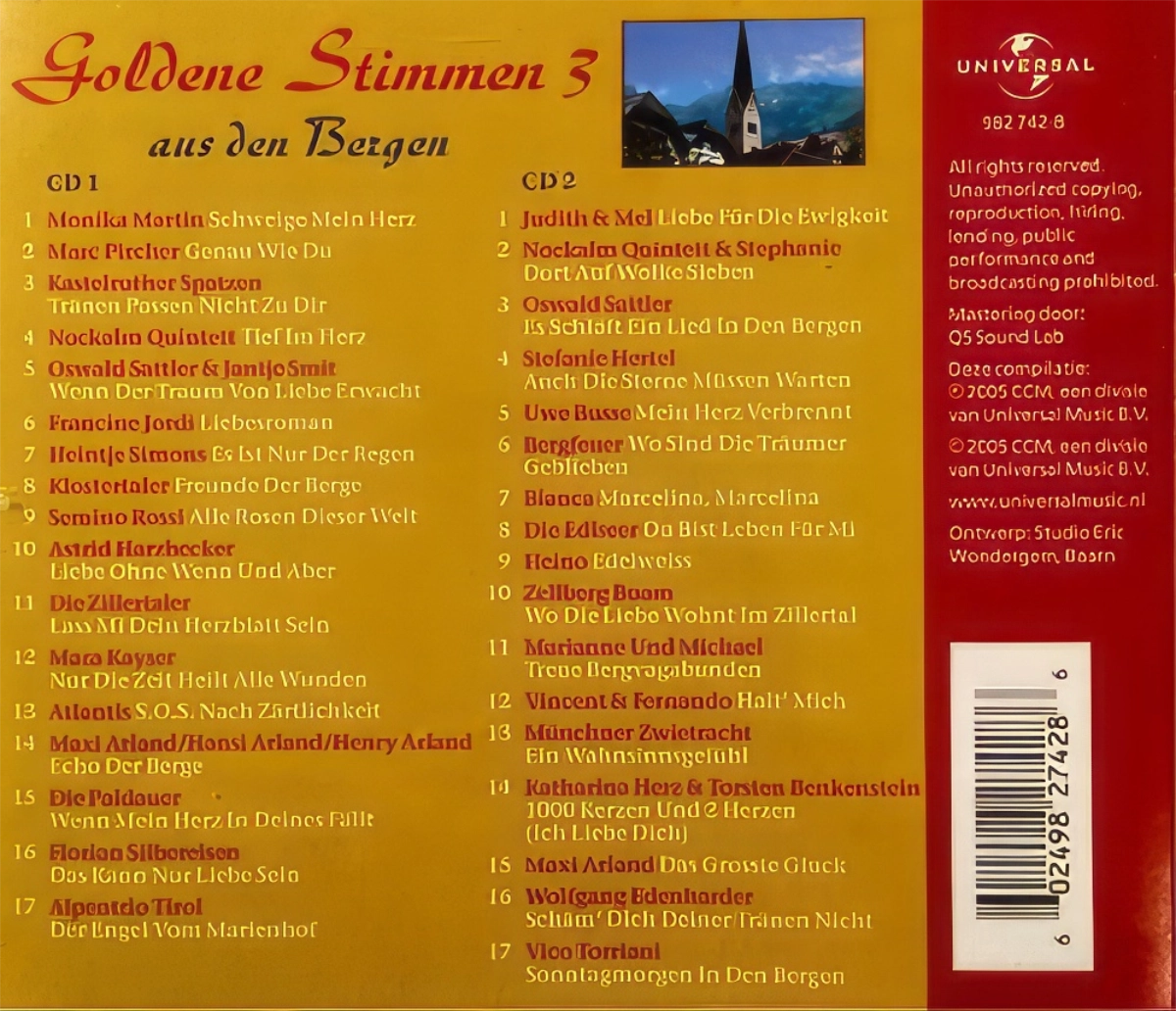 Goldene Stimmen 3 Aus Den Bergen Back Cover