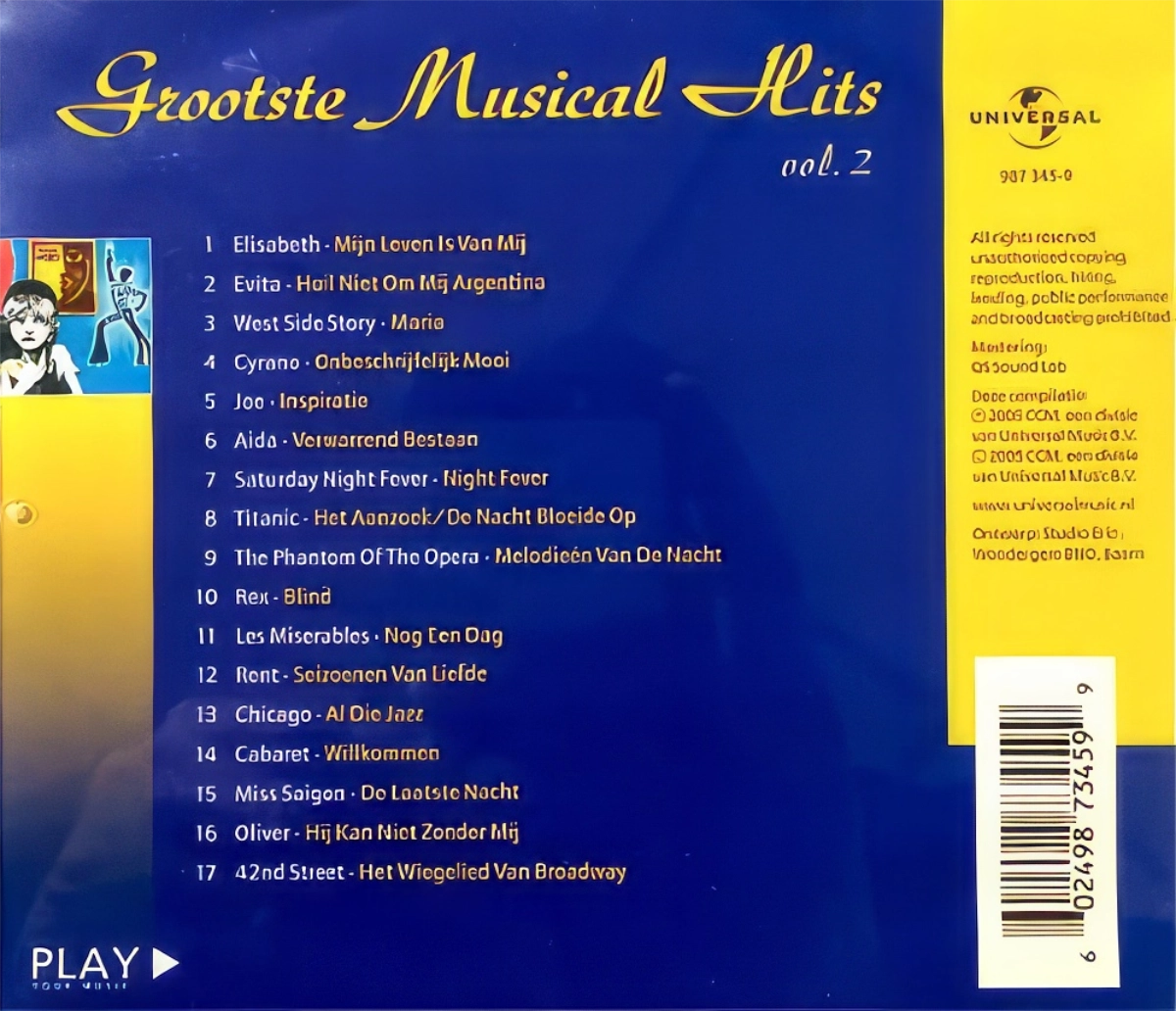 Grooste Musical Hits Vol 2 Back Cover