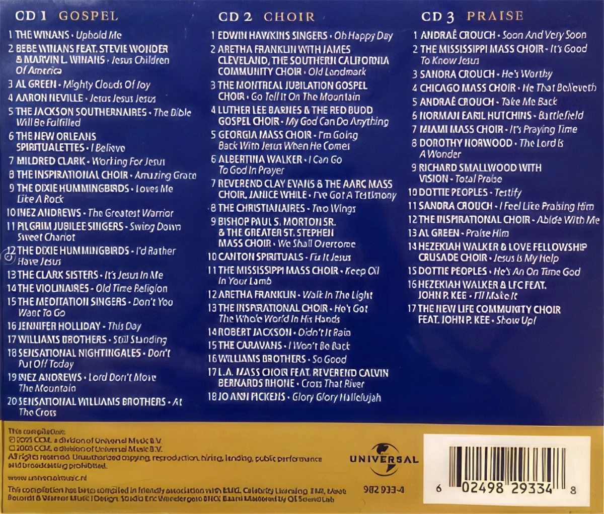 Hallelujah Praise The Lord Back Cover