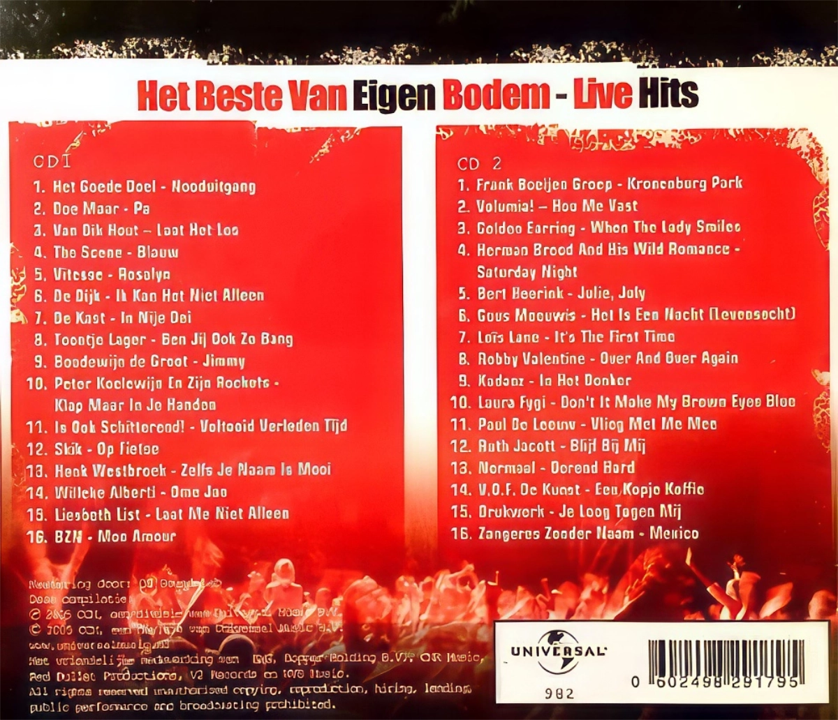 Het Beste Van Eigen Bodem Live Hits Back Cover