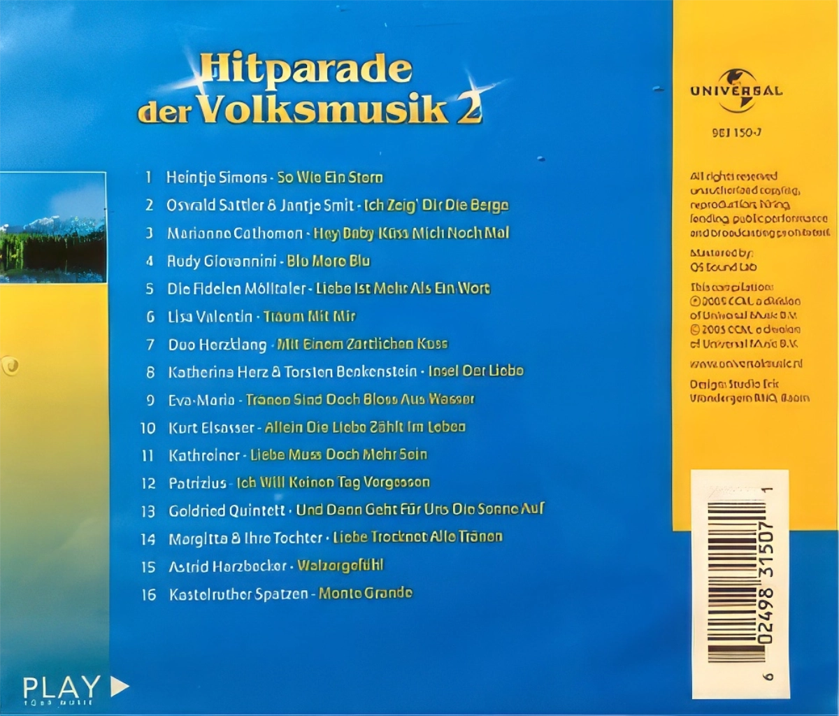 Hitparade Der Volksmusik 2 Back Cover