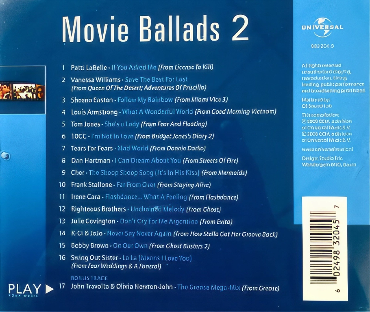 Movie Ballads 2 Back Cover