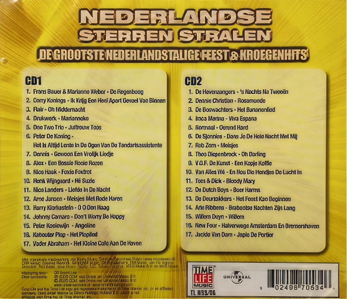 Nederlandse Sterren Stralen .De Grootste Nederlandstalige Feest & Krogenhits Back Cover