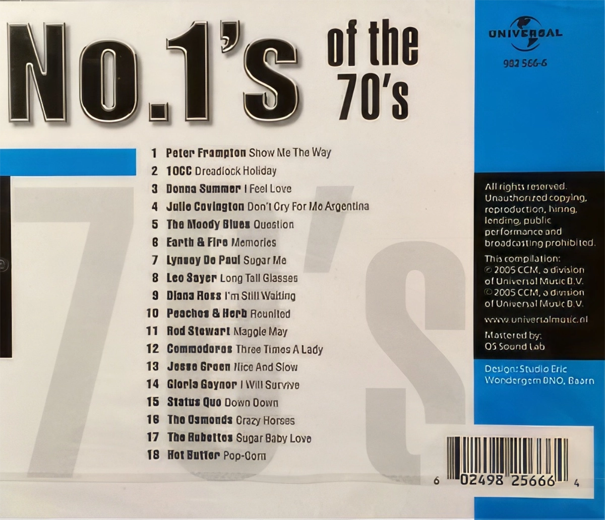 No. 1'S Of The 70'S Back Cover