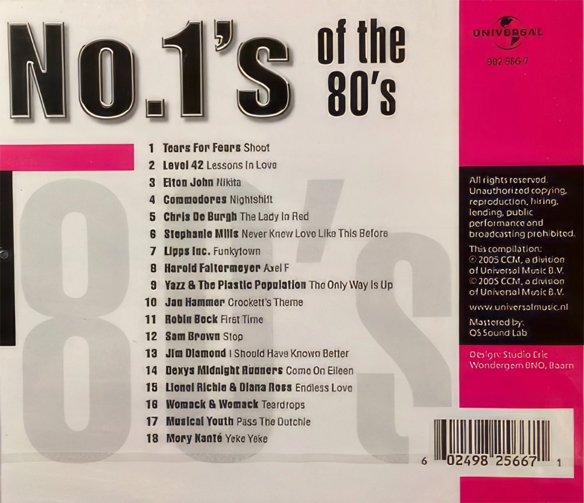 No. 1'S Of The 80'S Back Cover