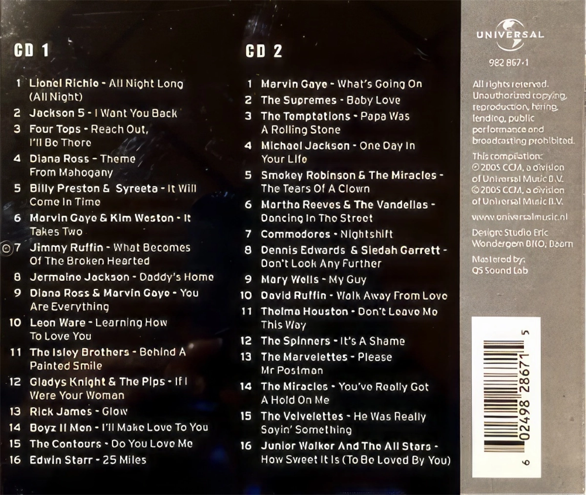 Voices Of Motown Back Cover